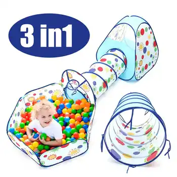 

NEW 3 In 1 Portable Children's Tent Toy Ball Pool Ocean Children Tipi Tents Crawling Tunnel Pool Ball Pit Baby Tents House Kids