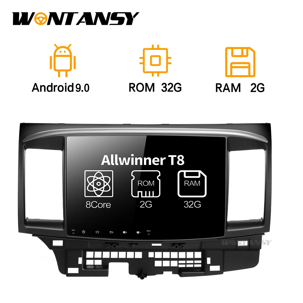 Android 9 0 автомобильный DVD для Mitsubishi Lancer 2005 2016 с 10 1 дюймов 2 DIN 3g/4G gps Радио Видео плеер