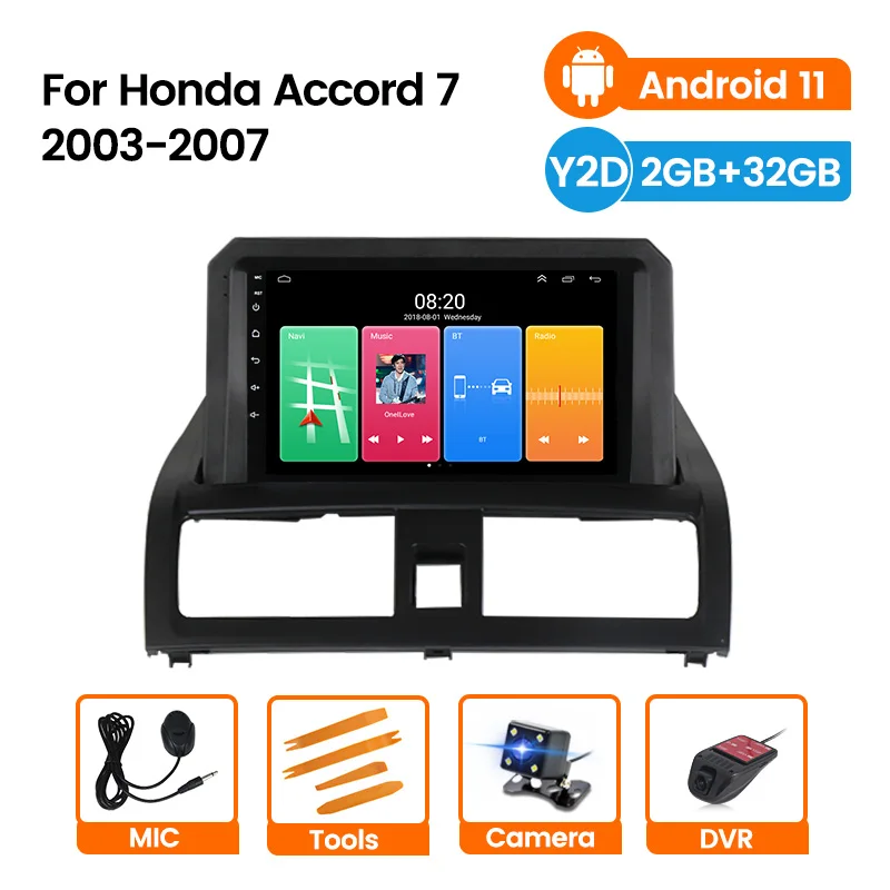2 + 32G сенсорный экран Android 11 Автомобильный мультимедийный плеер для Honda Accord 7 Diesel