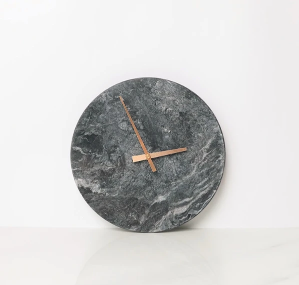 

Nordic Design Marble Black Wall Clock Creative Modern Minimalist Bedroom Art Clocks Personality Living Room Wall Watch