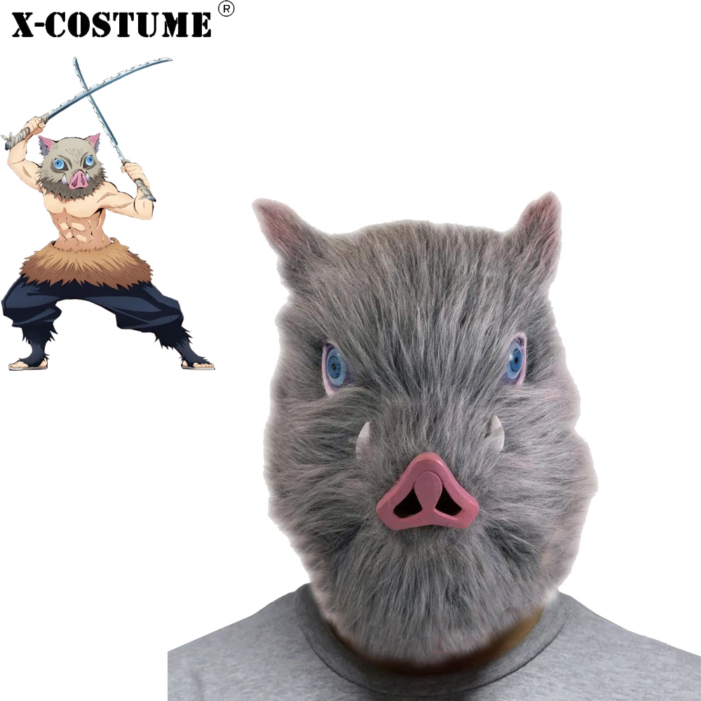 XCOSER Inosuke Hashibira Маскарадная маска демон убийца шлем со свиньей Аниме костюм