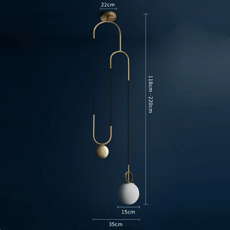 Скандинавский Золотой подвесной светильник, современный белый стеклянный шар, регулируемая Подвесная лампа для столовой, спальни, кухни, дома, подвесные светильники - Цвет корпуса: A