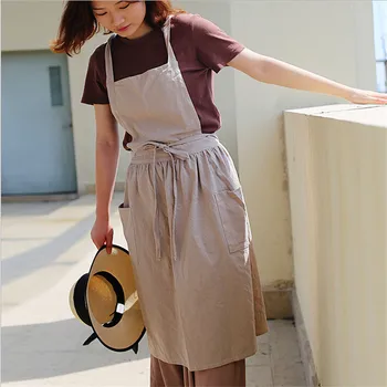 

Useful Skirt Apron Brief Nordic Skirt Cotton Linen Apron Coffee Shops And Flower Shops Work Cleaning Aprons For Woman Washing