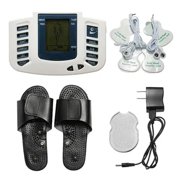 

D Electrical Stimulator Muscle Massager Slipper Electrode Pads Body Relax Pulse Tens Acupuncture Therapy Digital Machine A7