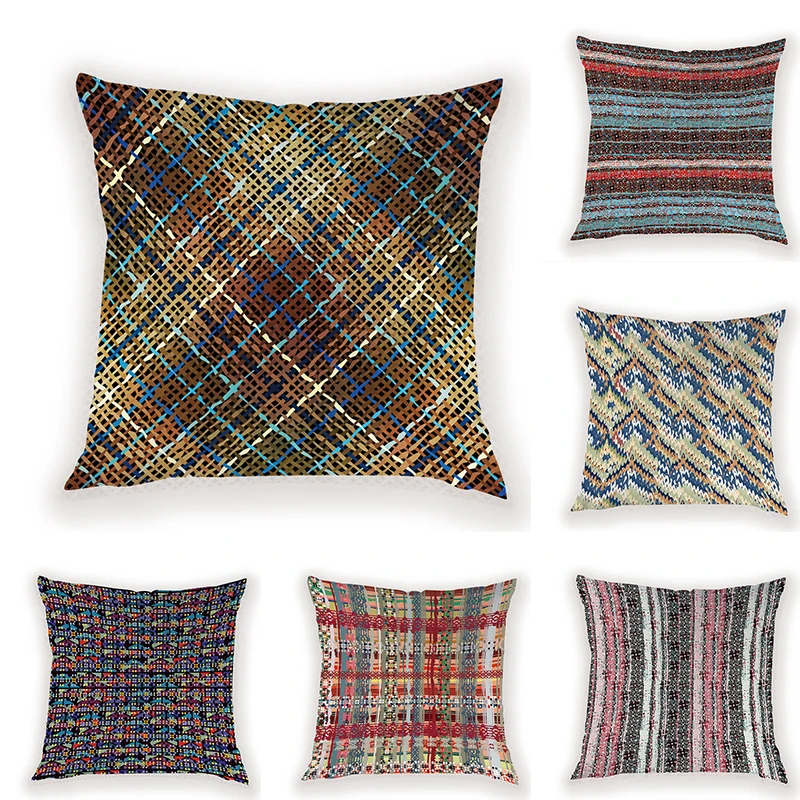 Декоративный чехол из полиэстера с рисунком в виде линий | Дом и сад