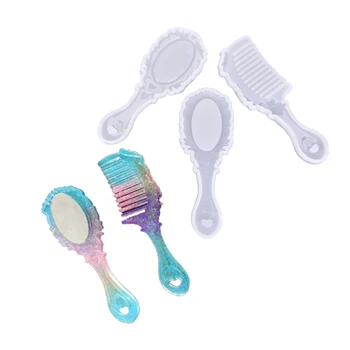

1PCS Combs Mirrors Craft DIY Transparent For Making Jewelry UV Resin Liquid Silicone Combination Molds