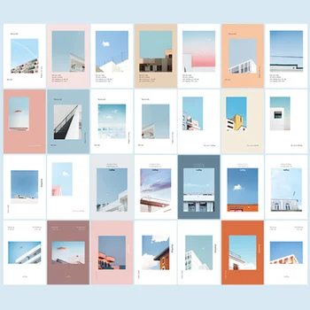 

28 Sheets/Set Beautiful Paper Card Scenery Flower Mini Postcard Message Card Letter Paper School Supplies