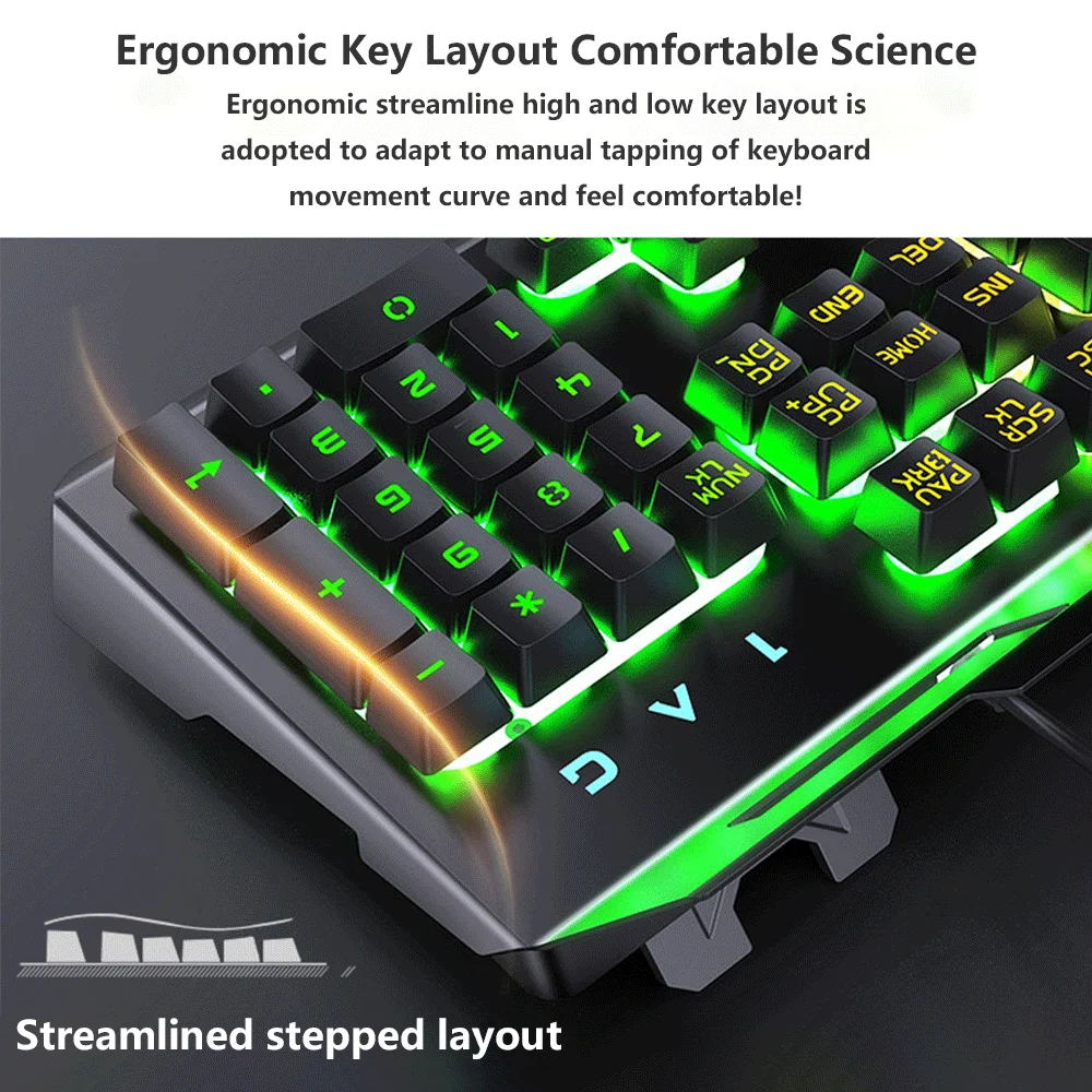 2020 игровая клавиатура и мышь компьютерная RGB с подсветкой Механическая