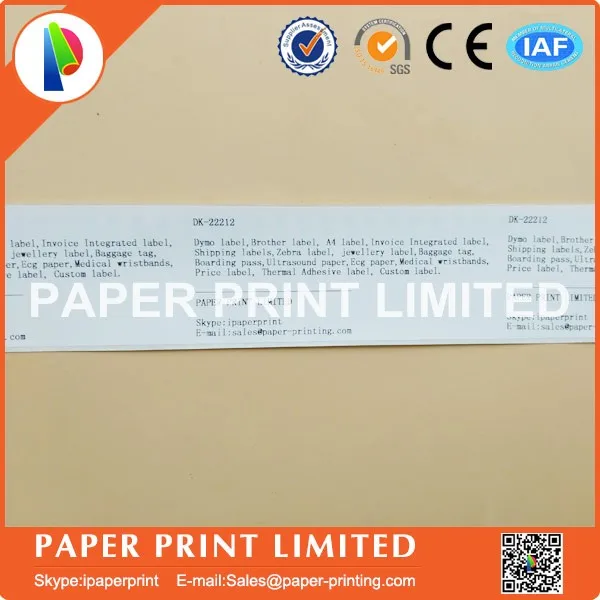 2 Refill рулона Универсальный DK-22212 этикетка 62 мм* 15,24 м Непрерывная Совместимость для устройство для печатания этикеток белого цвета DK-2212 DK22212