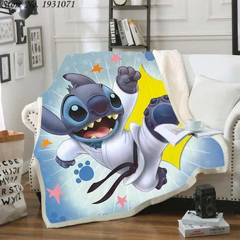 

Cartoon Lilo & Stitch 3D Printed Fleece Blanket for Beds Thick Quilt Fashion Bedspread Sherpa Throw Blanket Adults Kids 04