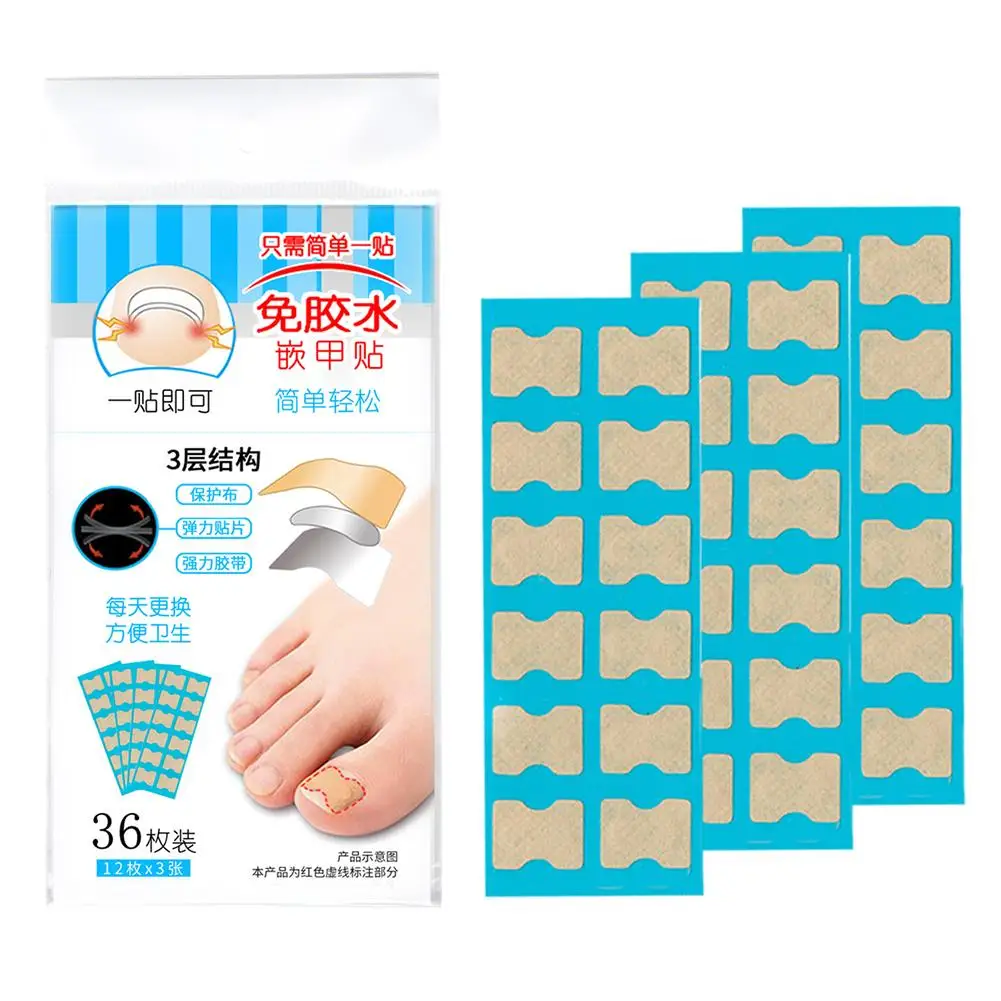 36/72PCS Ingrown Toenails Correction Patch Physical Straightening Elastic Toenail Pedicure Stickers Brace Bunion Corrector
