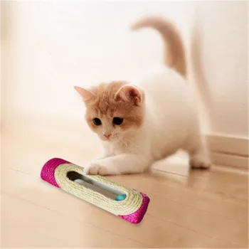 

Pet Cat Kitten Toy Rolling Sisal Scratching Post Trapped With 3 Ball Toys for Cat interactive Training Scratching Cat Toys