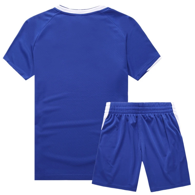 Мягкий эластичный спортивный костюм для бега с коротким рукавом, футболка и шорты, унисекс, для детей, для мальчиков и девочек, для взрослых, для мужчин и женщин, футбольный комплект из Джерси