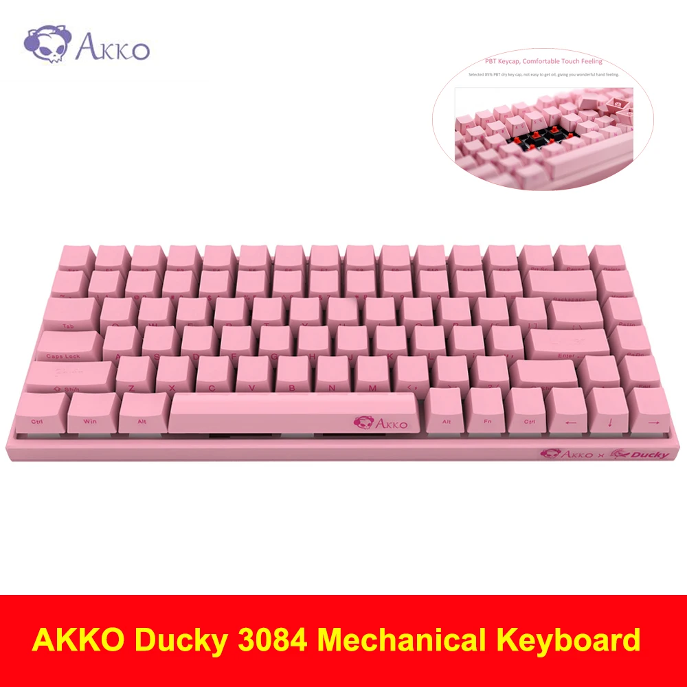 

AKKO Ducky 3084 Mechanical Keyboard Cherry MX Switch Compact 84 Keys 85% PBT keycap USB Type-C Wired Mechanical Keyboard