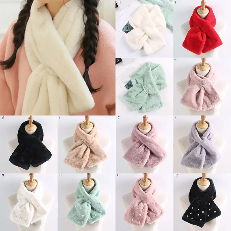 Новинка зимние женские шарфы для шеи из искусственного кроличьего меха плюшевый