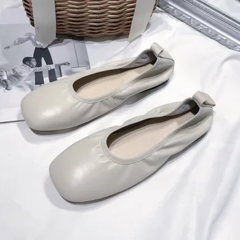 

Spring Women Loafers Flats Shoe Women Casual Shoes Slip on Boat shoes Female Shoe Comfortable Ballet Flats Genuine Leather