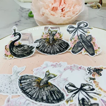 

18Pcs Vintage Ballet Black Swan Sticker DIY Craft Scrapbooking Album Junk Journal Happy Planner Decorative Stickers