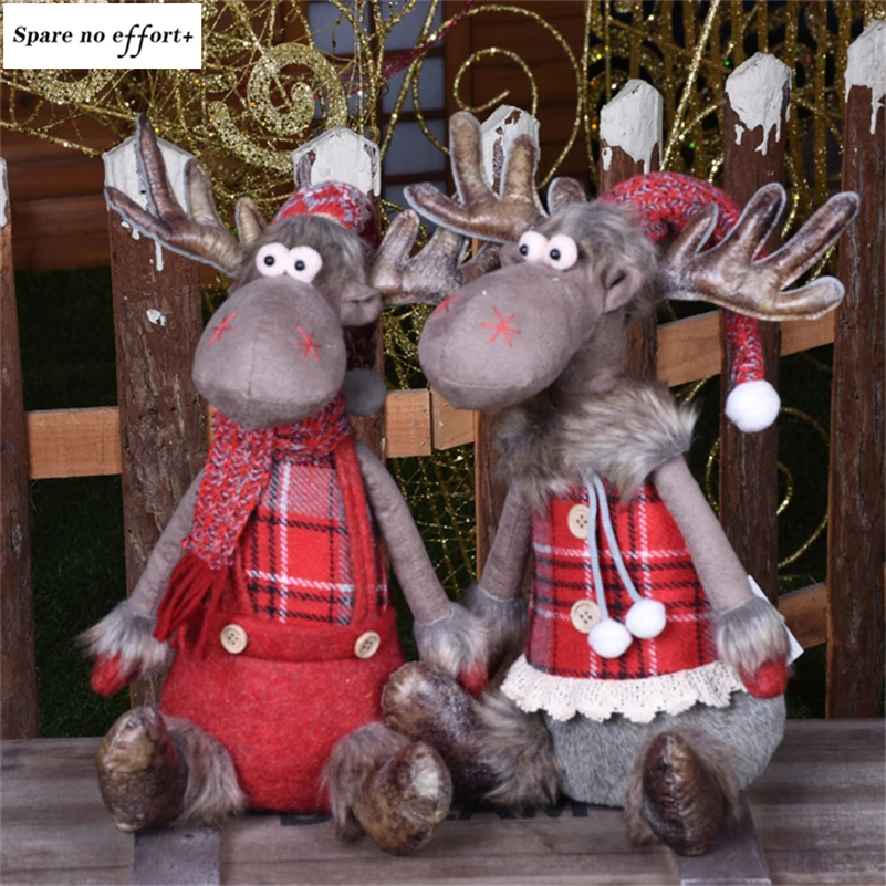 

Christmas Elk Dolls Christmas Gift for Kid Standing Reindeer Toy Xmas Figurines christmas decoration New Year merry christmas