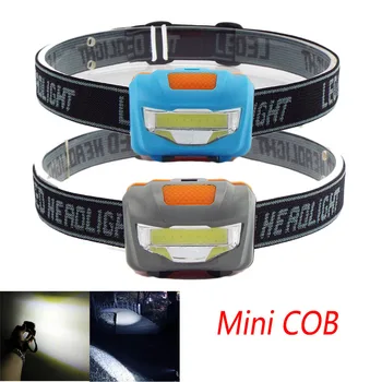 

Mini COB led frontal headlamp flashlight high power head light torches lamp headlight AAA battery super bright fishing camping