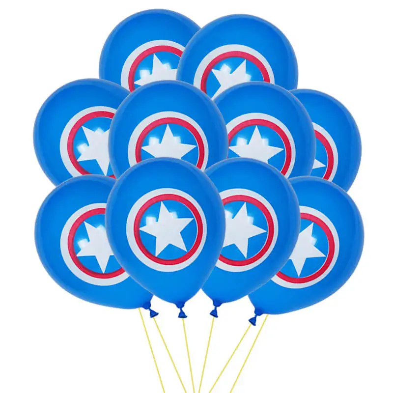 Balloons 10pcs Мстители тема 6 шт. вечеринка для мальчика день рождение мультфильм пластиковые ножи вилки ложки фестиваль одноразовые Посуда украшения - Цвет: Balloons 10pcs
