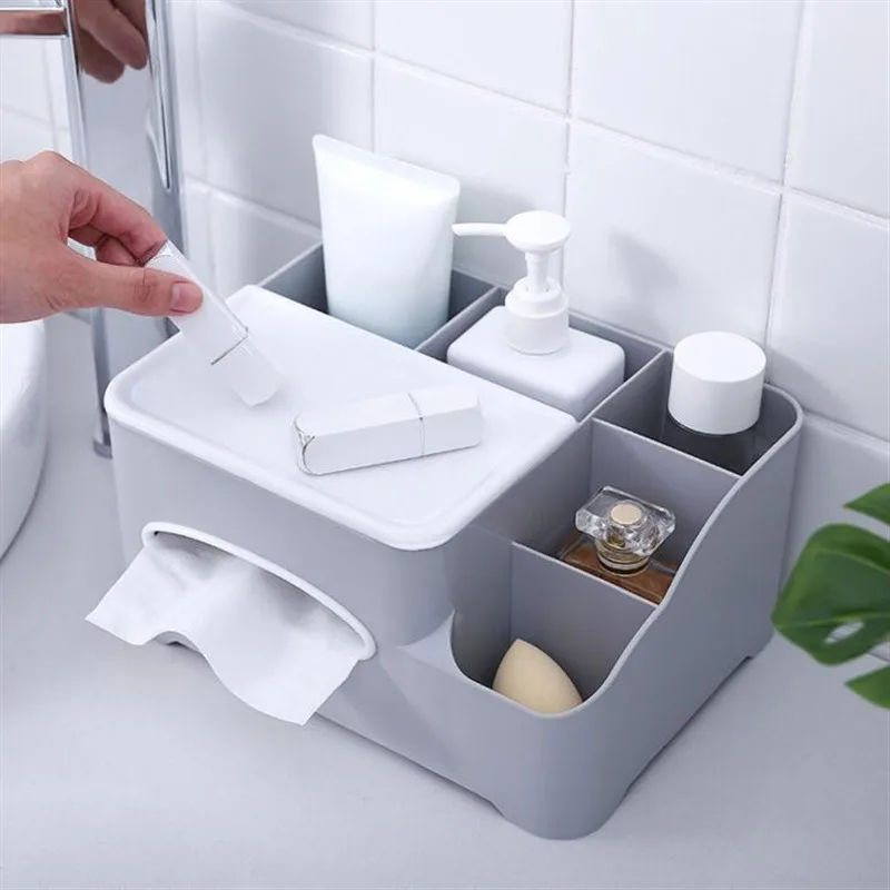 

High Quality Multi-function Box Remote Controller Organizer Living Room Paper Storage Box Simple Desktop Plastic Paper Box