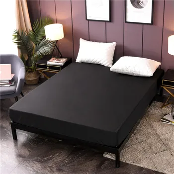 

Solid Color Waterproof Fitted Sheet Polyester Bedding Sheet Mattress Cover