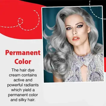 

100ml Gray Hair Dye Cream Punk Style Nature Permanent Hair Cosmetic Unisex Color Grey Light Cream Beauty Silver Care Hair C T2U2