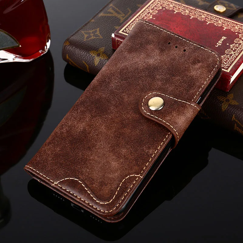 Кожаный чехол, винтажный Чехол-кошелек для Vivo Y51 Y85 Y11 Y71 Y81 Y83 Y97 Y17 V11 S6, Классический чехол-книжка из искусственной кожи, Модный чехол с магнитом - Цвет: Brown