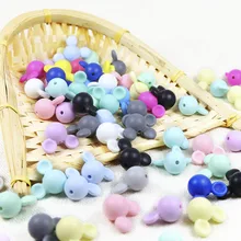 Anneau de dentition Mickey en Silicone pour bébé, 10 pièces/lot, qualité alimentaire, coloré, collier à mâcher, Bracelet, chaîne de sucette 