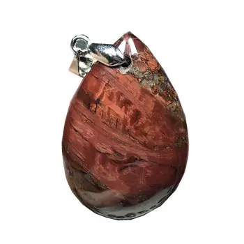 

Top Natural Red Pietersite Pendant Jewelry For Woman Lady Man Crystal 32x21x8mm Water Drop Beads Silver Namibia Gemstone AAAAA