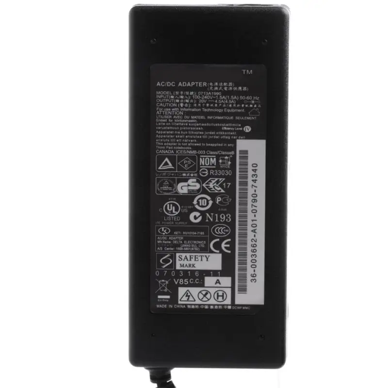 20V 4.5A 90W 5,5*2,5mm ноутбук адаптер переменного тока питания зарядное устройство для lenovo