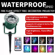 Водонепроницаемый светильник-проектор с дистанционным управлением, эффект пламени, декоративный уличный светильник с хрустальным шаром для свадьбы, дня рождения, фестиваля, баров