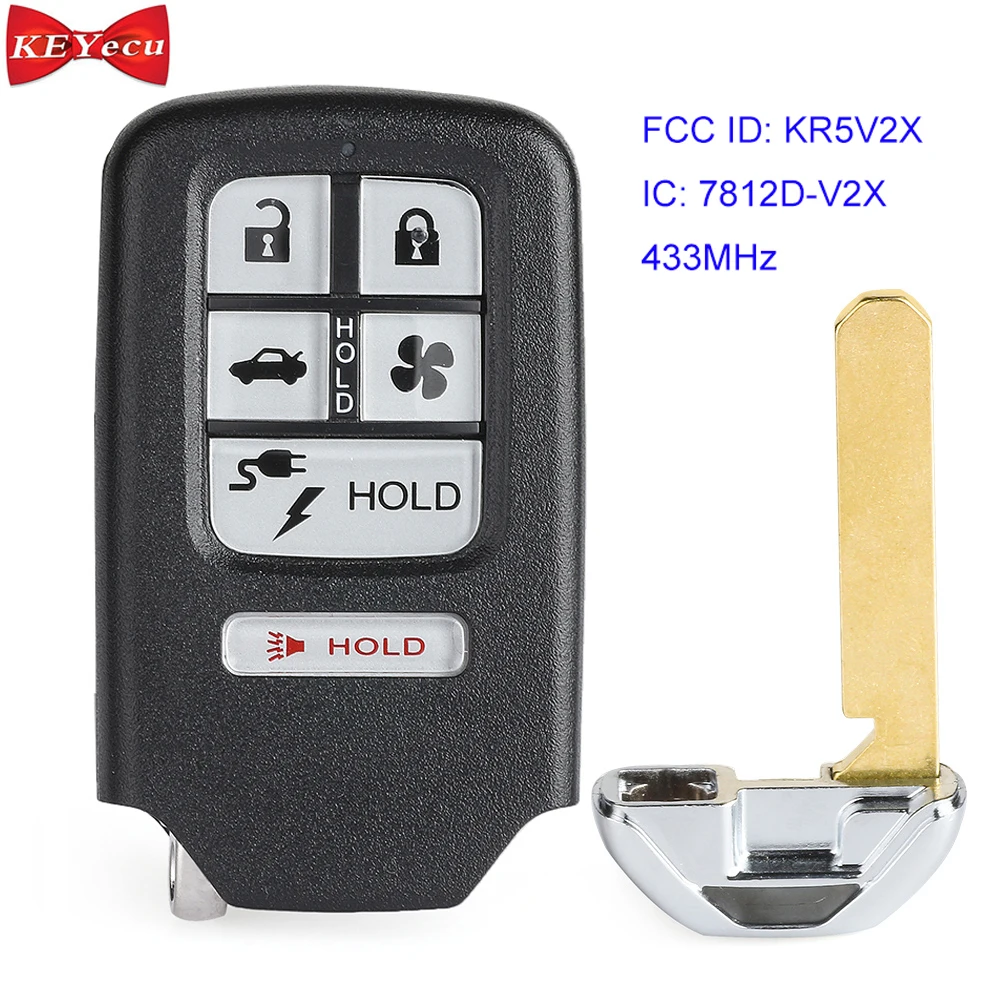 KEYECU для Honda cleanity Замена умный дистанционный ключ-брелок от машины 433,92 МГц FCC ID KR5V2X A2C98676600
