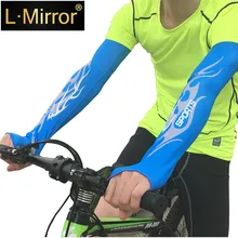 L. Зеркало 1 пара солнцезащитных рукавов Прохладный лед длинный большой руки УФ-защита для молодежи и взрослых мужчин и женщин Спорт на открытом воздухе для гольфа, велоспорта, вождения