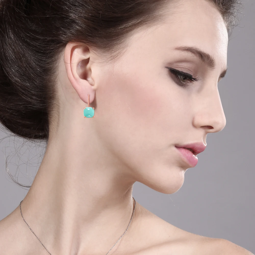 GemStoneKing серебро 925 пробы Розовая позолота Спящая красавица натуральные бирюзовые