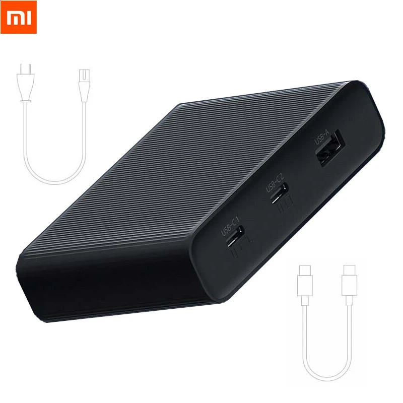 Оригинальное настольное зарядное устройство Xiaomi ZMI 65 Вт 3 порта PD3.0 USB 2C1A для Android iOS переключатель PD 3,0 QC умный выход Макс Solo c1-65w c2-1