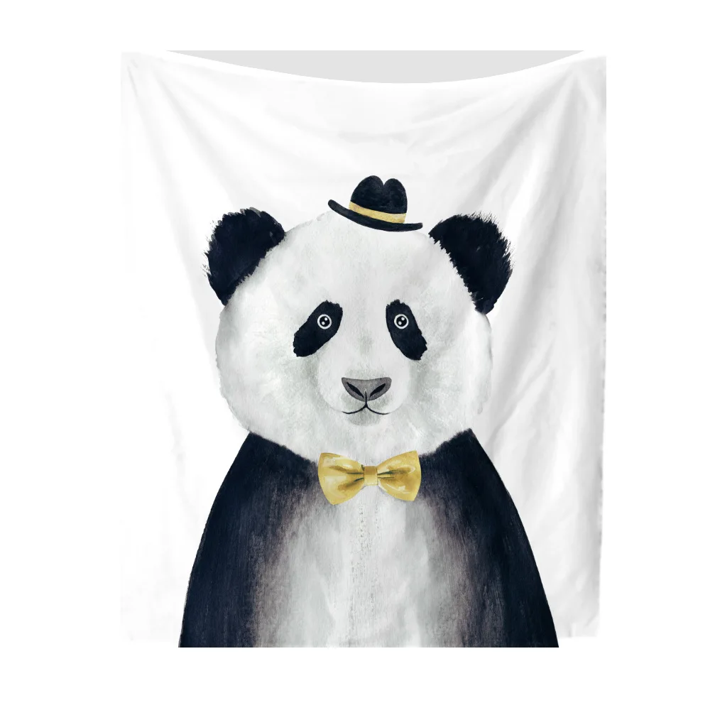 Panda1 Zeegle панда напечатанный настенный гобелен настенный художественный Декор подвесные гобелены пляжное полотенце полиэфирное Покрывало Скатерть коврики для йоги - Цвет: Panda1