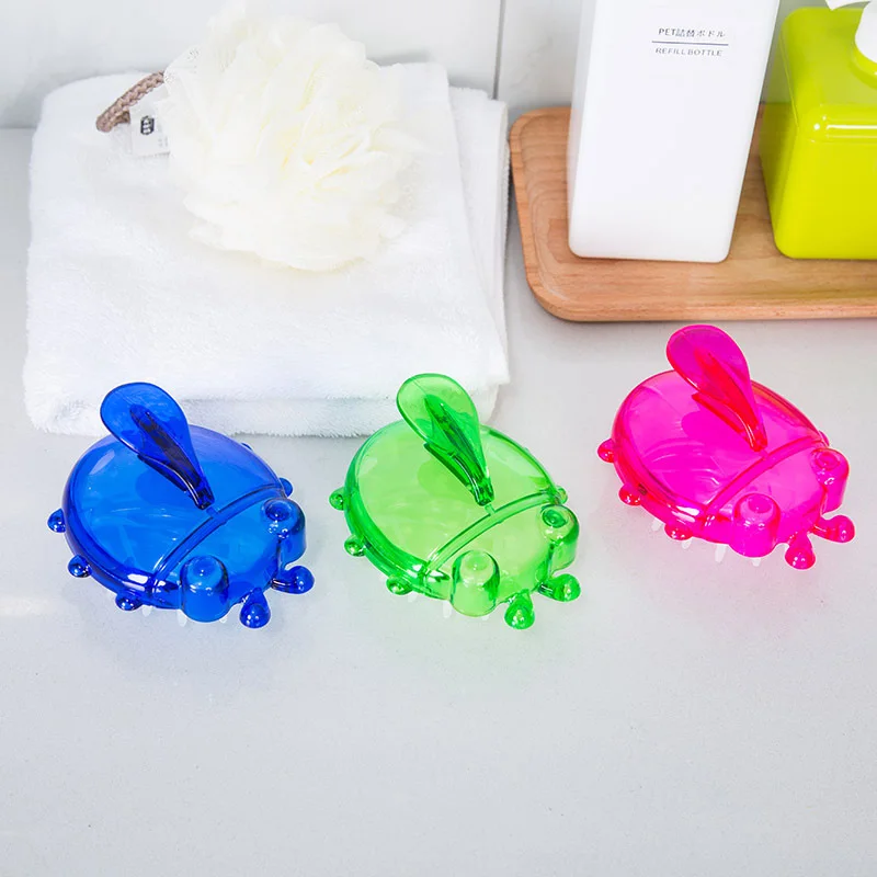 Shampoo massage brush cartoon animal child shampoo comb silicone health scalp mind massage brush baby shampoo for kids to mam - Цвет: Blue