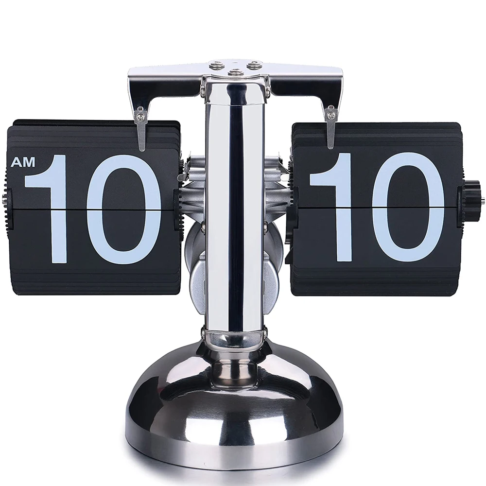 Flip Orologio Digitale Orologio Da Tavolo Su Piccola Scala Orologio A Vibrazione Retrò Orologio Da Polso Al Quarzo Con Ingranaggio Interno In Acciaio 