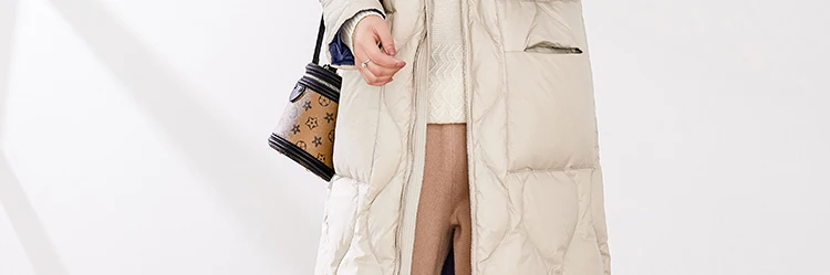 AYUNSUE пуховик на белом утином пуху, женское длинное пуховое пальто, зимний осенний светильник, пуховик, одежда, Doudoune Femme Hiver KJ3595