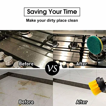 

Brush Kit Cleaner Combo Tool Tub Shower Door Tracks Fits Any Power Drill
