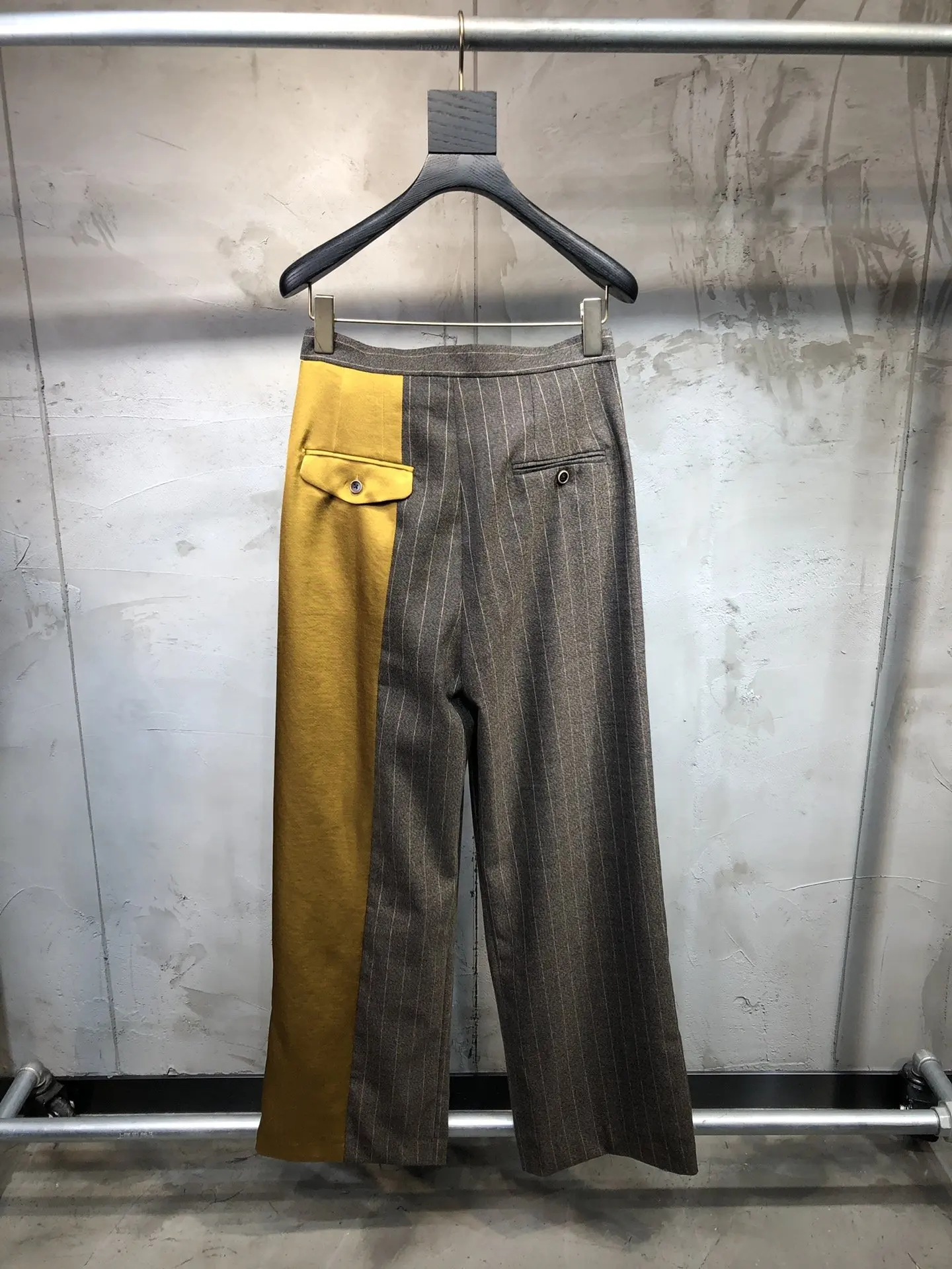ladies fashion loose striped stitching trousers 1009