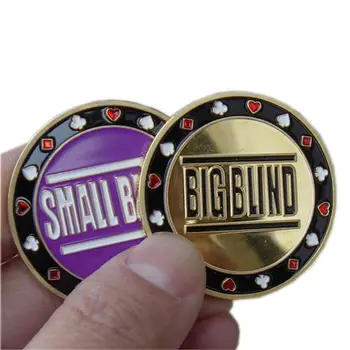 

Metal Casino Hold'em Blackjack Dealer / All in / Bigblind / Smallblind Gambling Poker Chip