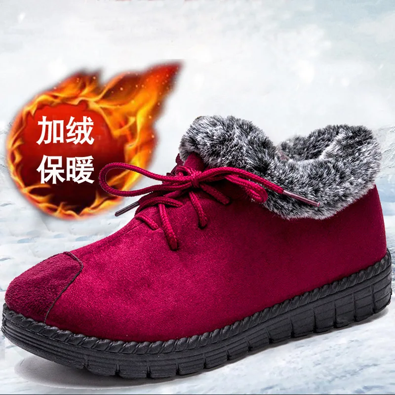 

Snow Suede Ankle Boots Women Flats Winter Warm Winter Short Boots New Fashion Suede Boots Snow Women Shoes Fur Plush Suede Shoes