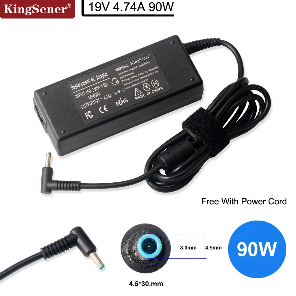 Зарядное устройство Kingsener для ноутбука HP Envy Touchsmart Sleekbook 15 17 M6 M7 19 в 4 5 А 90 Вт 3 0 * мм |