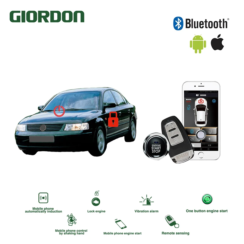  Universal Keyless Entry PKE Comfort System Android APP Phone Car Alarm Boost Remote Start Car Engin