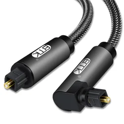 Right Angle Digital Optical Audio Cable - 5.1 Surround Sound Toslink SPDIF for Blu-ray, Xbox, and Soundbars (HS90)