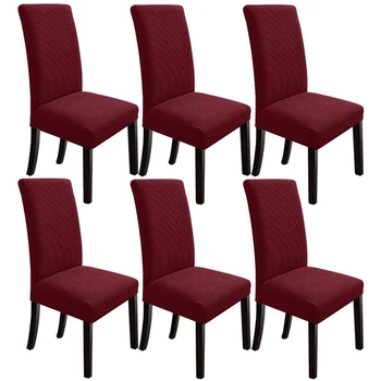 

Dining Chair Covers Dining Room Chair Slipcovers Chair Slipcover Chair Covers for Dining Room Set of 6,Wine Red