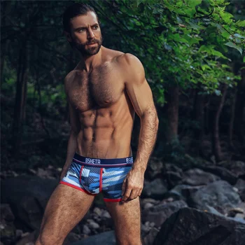 

3 pcs/lot Men Boxer Underwear BSHETR New Arrival Camouflage Men's Boxer Shorts Soft Slip Male Panties Mesh Breathable Men Boxers