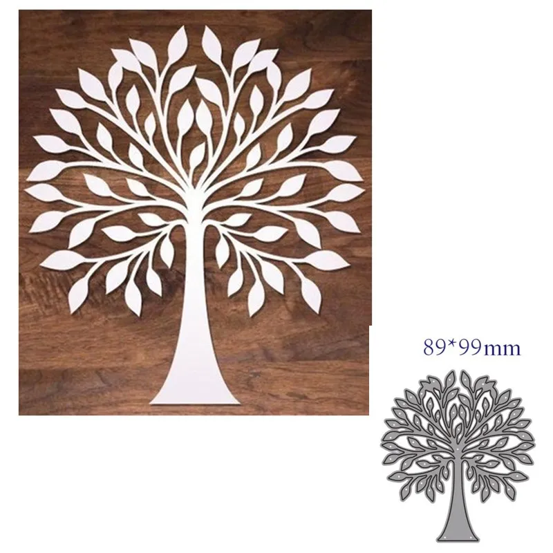 Troqueles de corte de metal, plantilla árbol grande, decoración de recortes, molde artesanal para corte de papel, plantillas para perforar con cuchillas